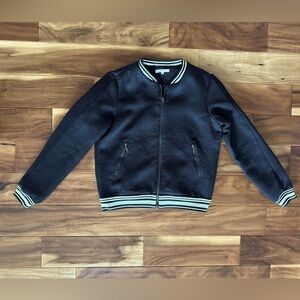 Willow & Clay Black Textured Bomber Jacket size Medium